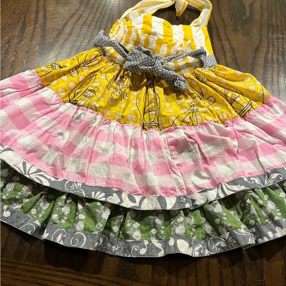 Be Girl Clothing Canary & Pink Halter Tieback Ruffle Dress Size 2T Boho Cute - Picture 7 of 8